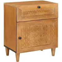 vidaXL Table de chevet avec tiroir Marron clair 50 x 33 x 60 cm