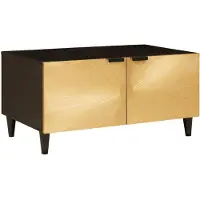 vidaXL Table basse noire et dorée 80 x 50 x 40 cm en aggloméré