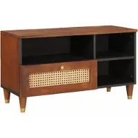 vidaXL Meuble TV marron, 80 x 33,5 x 46 cm, en bois massif de manguier