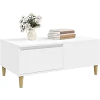 vidaXL Table basse blanche 90x50x36,5 cm Bois composite