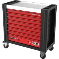 Ks Tools PERFORMANCEplus P25 NOIR/ROUGE Servante d'atelier avec 8 tiroirs - 873.3008