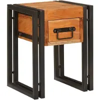 vidaXL Table d'appoint 30 x 30 x 40 cm Bois d'acacia massif et métal