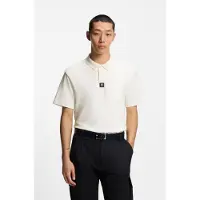 HUGO Polo en coton interlock avec logo revisité