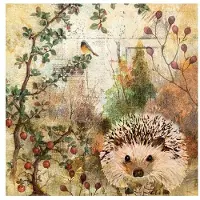 Ambiente 20 SERVIETTES HÉRISSON NATURE 33X33CM MARRON