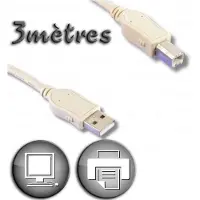 Big Buy Cooking Câble USB 2.0 A vers USB B linéaire 3 m beige