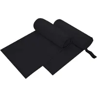 vidaXL Serviettes de sport 2 pcs Noir 200 x 100 cm