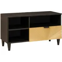 vidaXL Meuble TV noir et doré 80 x 33 x 46 cm en aggloméré