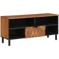 vidaXL Meuble TV avec étagère Surface brun acacia 100 x 33 x 46 cm