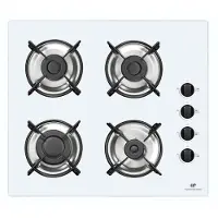 Big Buy Cooking Plaque de cuisson encastrable CECTG4VW1, Gaz, 4 brûleurs, Blanc