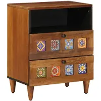 vidaXL Cabinet de chevet Marron 50 x 33 x 60 cm Bois de mangue massif