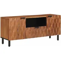 vidaXL Meuble TV avec porte Surface brun acacia 105 x 33 x 46 cm