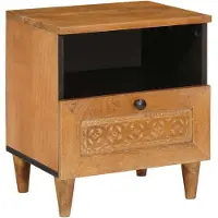 vidaXL Table de chevet avec tiroir Marron clair 40 x 33 x 46 cm