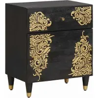 vidaXL Cabinet de chevet avec porte avec tiroir Noir 50 x 33 x 60 cm