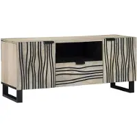 vidaXL : Meuble TV, 105 x 33 x 46 cm, blanc, fabriqué en panneaux de particules