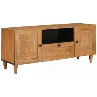vidaXL Élément TV avec étagère brun clair 105 x 33 x 46 cm Bois composite