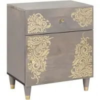 vidaXL Cabinet de chevet Gris 50 x 33 x 60 cm bois de manguier massif