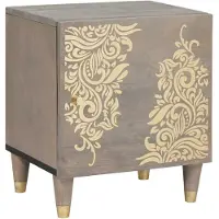 vidaXL Cabinet de chevet Gris 40 x 33 x 46 cm bois de manguier massif