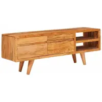 vidaXL Armoire TV avec étagère Marron 110 x 30 x 40 cm Bois massif Acacia