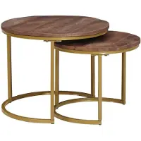 vidaXL : Tablettes gigognes, 2 pièces, marron foncé, 50 x 50 x 40 cm