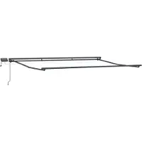 vidaXL Armature de store manuelle avec LED, anthracite, 4,5 x 3,5 m