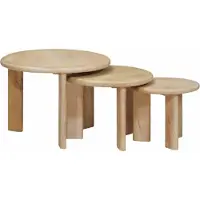 vidaXL : Ensemble de 3 tables gigognes, noires, diamètre 54 cm, hauteur 40 cm