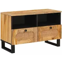 vidaXL Armoire TV avec étagère Marron 70 x 33 x 46 cm Bois massif Mango