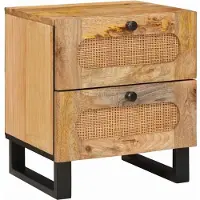 vidaXL Cabinet de chevet avec tiroir Naturel 40 x 33,5 x 46 cm