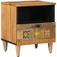 vidaXL Cabinet de chevet Naturel 40 x 33 x 46 cm Bois de mangue massif
