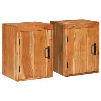 vidaXL Table de chevet 2 pcs Marron Bois massif d'acacia