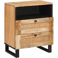 vidaXL Cabinet de chevet Naturel 50 x 33 x 60 cm Bois de mangue massif