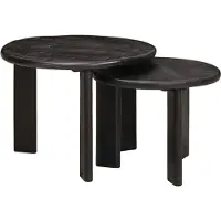 vidaXL : Tablettes gigognes, 2 pièces, noires, diamètre 50 cm x hauteur 40 cm