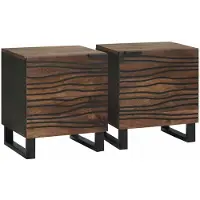 vidaXL Cabinet de chevet 2 pcs Noyer 40 x 33 x 46 cm