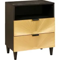 vidaXL Table de chevet avec tiroir Noir et or 50 x 33 x 60 cm