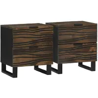 vidaXL Cabinet de chevet avec tiroir 2 pcs Noyer 40 x 33 x 46 cm