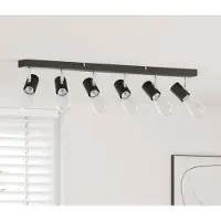 vidaXL Spot encastré avec spots Noir 73 x 6,5 x 11,5 cm Métal