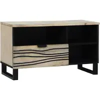 vidaXL : Meuble TV, 80 x 33 x 46 cm, blanc, en panneaux de fibres de bois