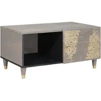 vidaXL Table basse Gris 80 x 50 x 40 cm Bois massif Mango