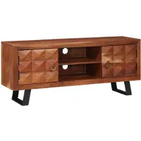 vidaXL Meuble TV , brun miel, 112 x 30 x 48 cm, bois massif d'acacia