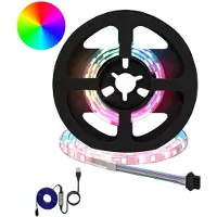 vidaXL : Lot de 2 bandes LED, noires et transparentes