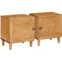 vidaXL Table de chevet 2 pcs Marron clair 40 x 33 x 46 cm