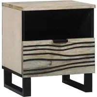 vidaXL Cabinet de chevet avec tiroir Blanc et noir 40 x 33 x 46 cm