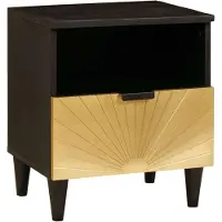 vidaXL Table de chevet avec tiroir Noir et or 40 x 33 x 46 cm