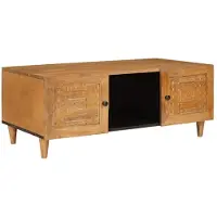 vidaXL Table basse marron clair 100 x 54 x 40 cm en bois massif de manguier