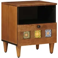 vidaXL Cabinet de chevet Marron 40 x 33 x 46 cm Bois de mangue massif