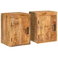 vidaXL Table de chevet 2 pcs Marron Bois de mangue massif