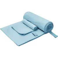 vidaXL Set de serviettes de sport 2 pcs Bleu tissu