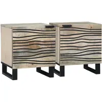 vidaXL Tables de chevet 2 pcs Naturel 40 x 33 x 46 cm