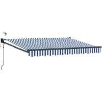 vidaXL Store électrique rétractable bleu et blanc 3,5 x 2,5 m