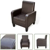 The Living Store fauteuil en simili cuir marron