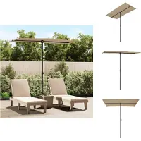 vidaXL Parasol avec mât en aluminium 180 x 110 cm Taupe - Parasols & Protection solaire